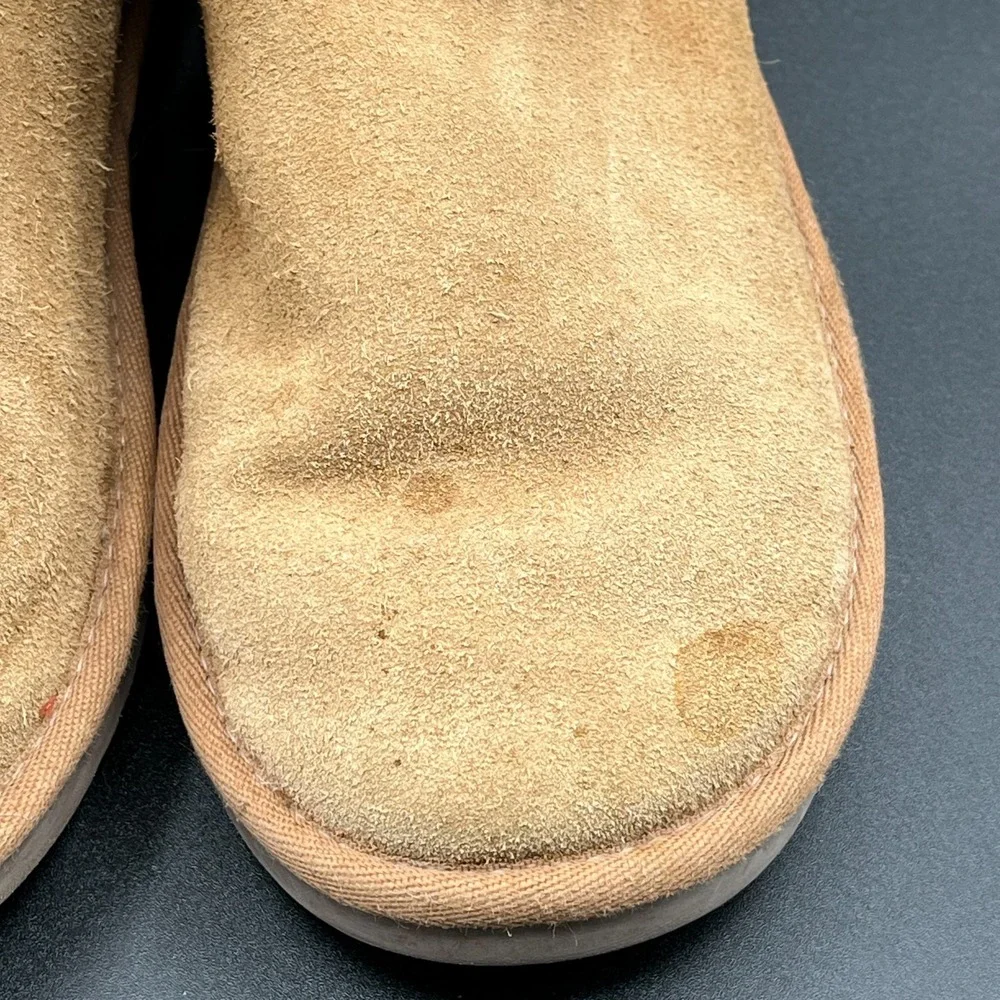 Koolaburra by UGG Victoria Short Boots Kids 3 Brown Suede Faux Fur Lined 1019374
